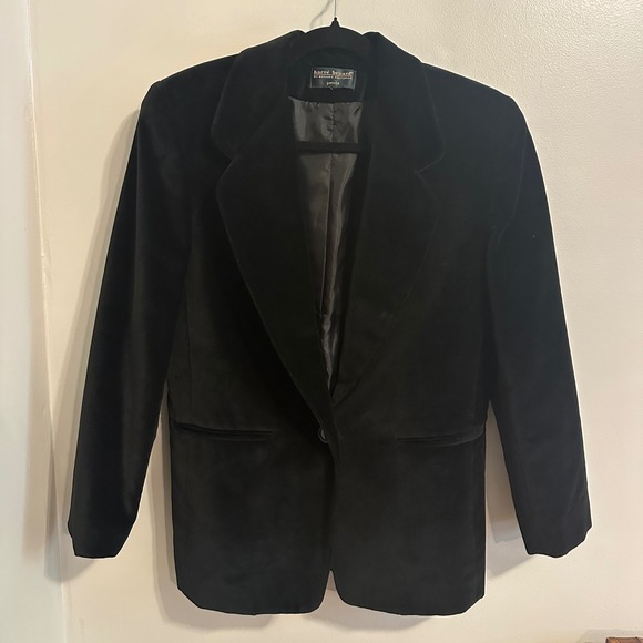 Harve Benard Velvet Blazer Petite Black Career‎ Jacket - Picture 1 of 6